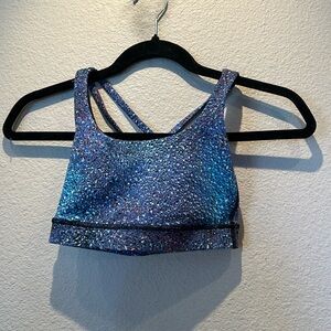 Lululemon Blue Cross back Sports Bra Size 2